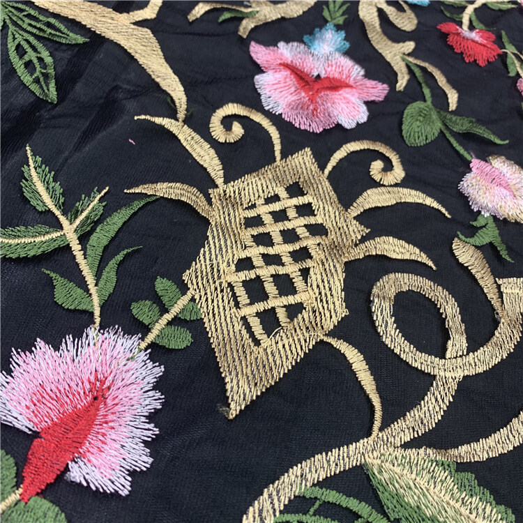Embroidered Fabric Dress Evening Polyester for Women's Wear Wholesale 5